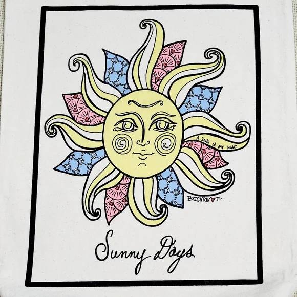 Vintage Brighton Sunny Days Canvas Shoe Dust Tote - Picture 2 of 4